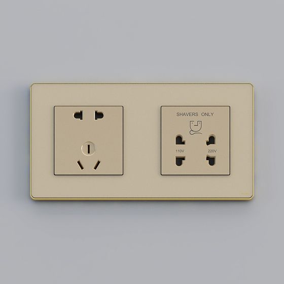 Elegant Low-Poly Power Outlet 3D model