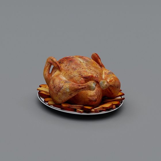 Realistic Roasted Chicken 3D model