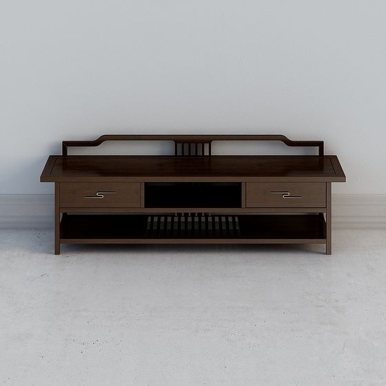 Elegant Low-Polygon TV Cabinet 3D model