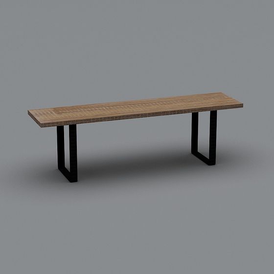 Stylish Low-Poly Bench 3D Model