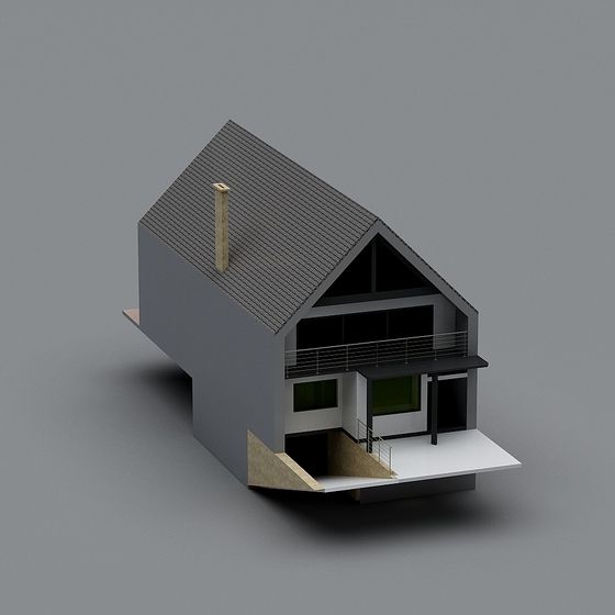 Unique Low Poly Architectural 3D model
