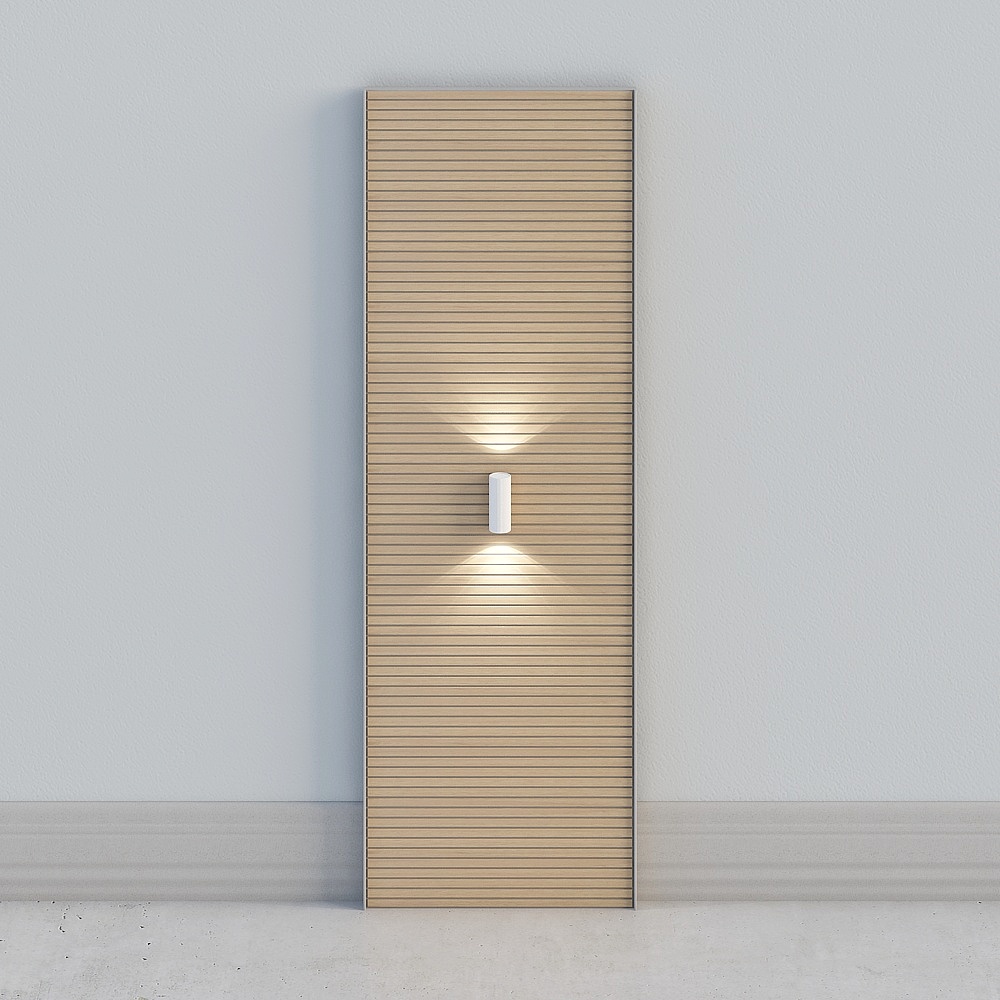 Wooden Louvered Door 3D model for Modern Interiors