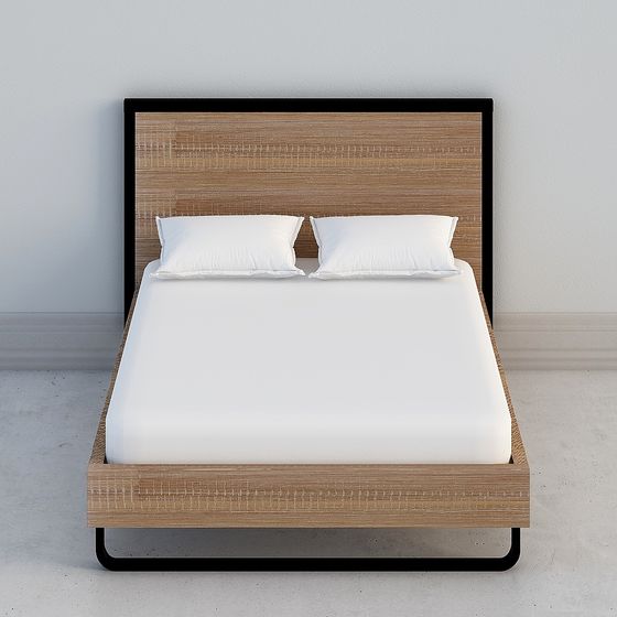 Stylish Low-Polygon Bed Frame 3D model for Modern Interiors