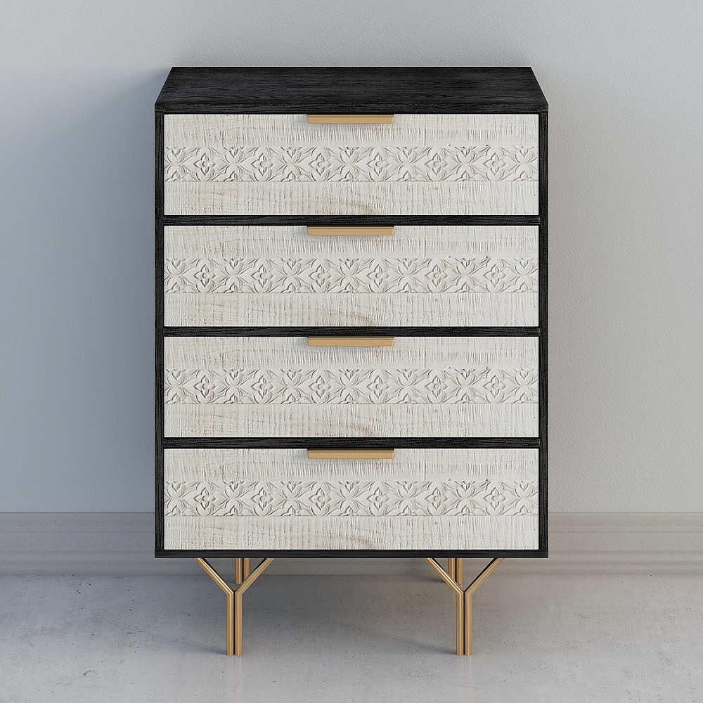 Uefa Art Inspiration IV./Light luxury four-bucket cabinet cabinet living room wooden bucket bedroom chest of drawers 374H-1