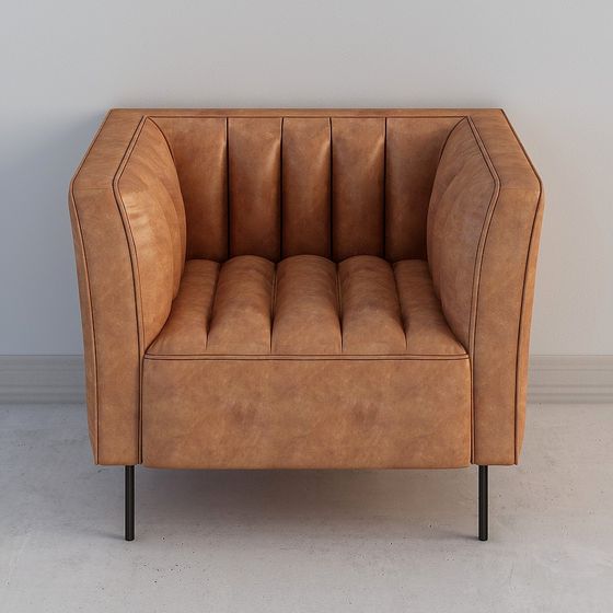 Elegant Leather Sofa 3D model