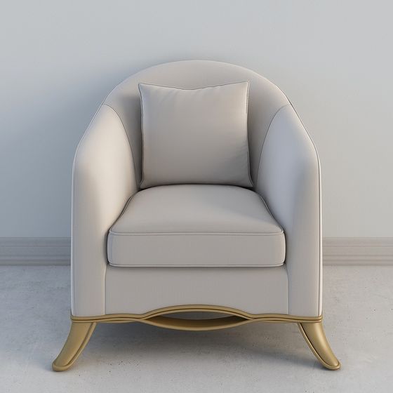 Elegant Low-Polygon Armchair 3D model