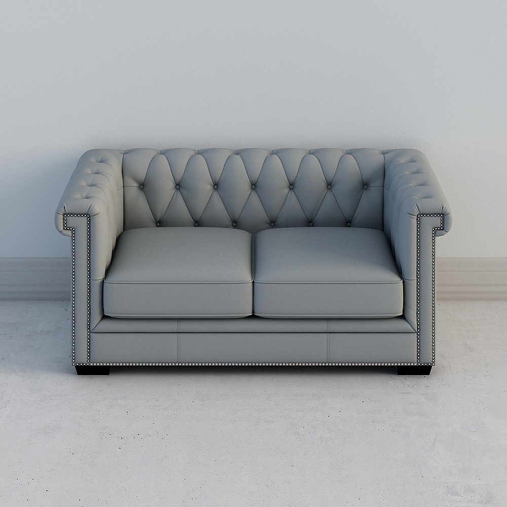 Yvonne Art Lange/Nút Kéo Phong Cách Cổ Điển Mỹ Ghế Sofa Ba Người Phòng Khách Kết Hợp Da Nhẹ Hiện Đại 287B-3