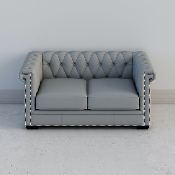 Yvonne Art Lange/Nút Kéo Phong Cách Cổ Điển Mỹ Ghế Sofa Ba Người Phòng Khách Kết Hợp Da Nhẹ Hiện Đại 287B-3