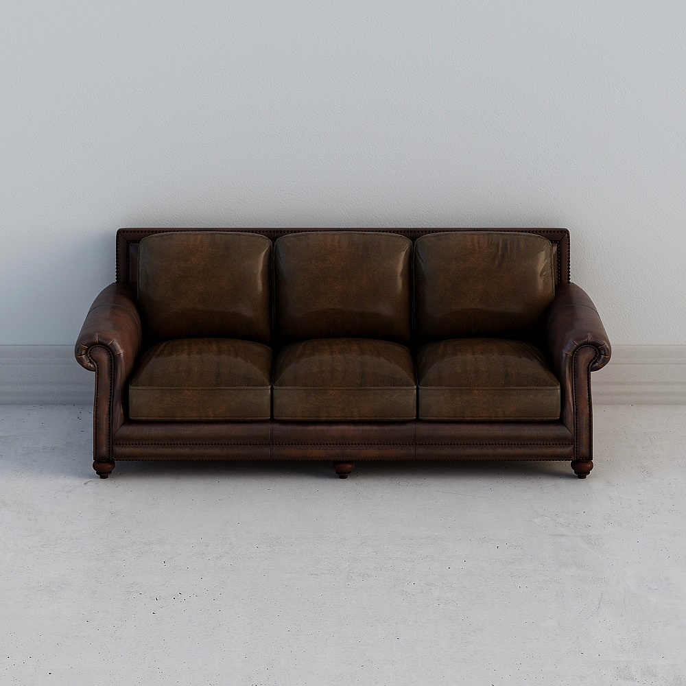 Uefa Art Luxembourg/American leather sofa combination first-floor cowhide living room retro trio 023S-14