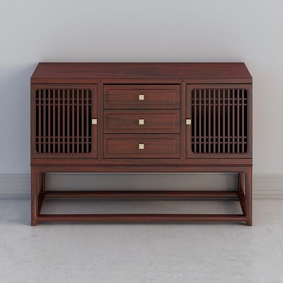 Traditional Chinese Style Storage Cabinet 3D Model