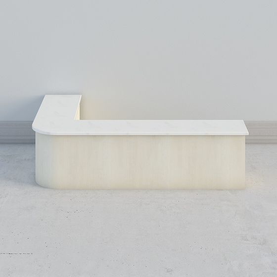 Modern White Bar Counter 3D Model
