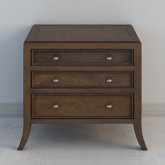 Stylish Wooden Nightstand 3D model for Creative Spaces