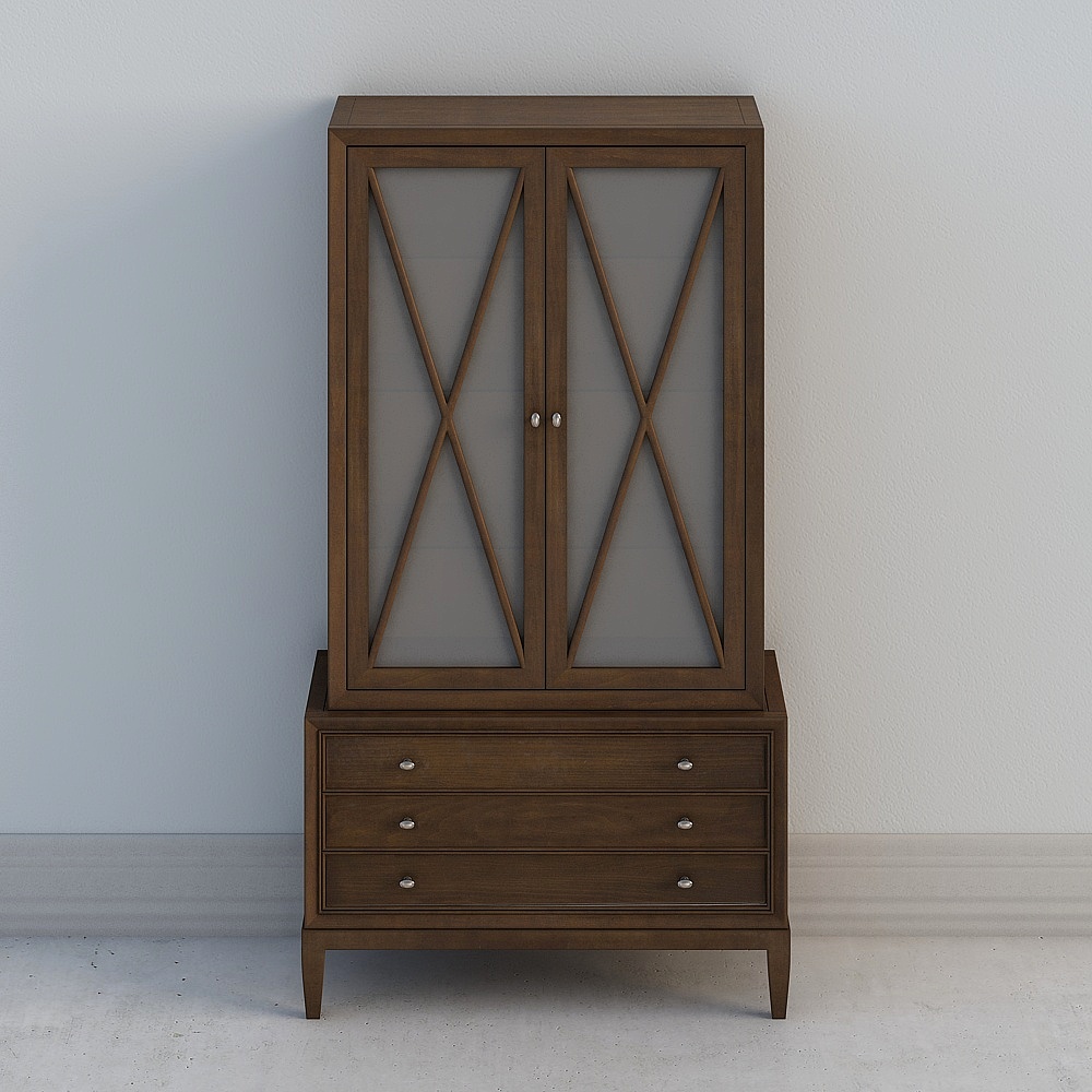 Uefa Art Napa II/American Study Bookcase Solid Wood Feet Showcase Showcase Storage Multipurpose3