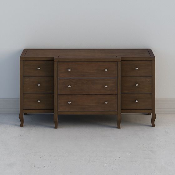 Retro Six-Drawer Cabinet 3D model