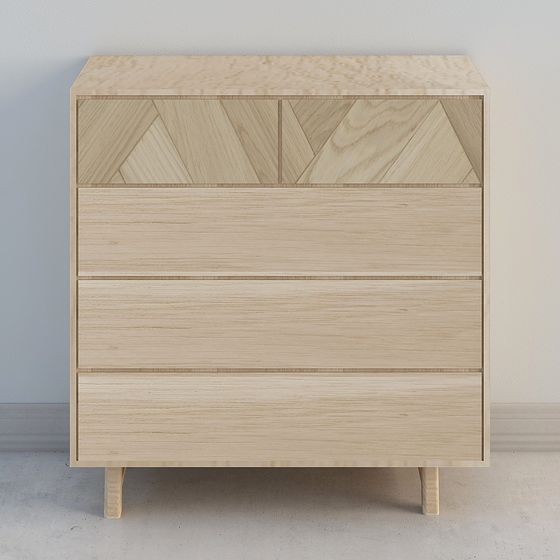 Wood Grain Drawer Cabinet 3D model for Modern Spaces