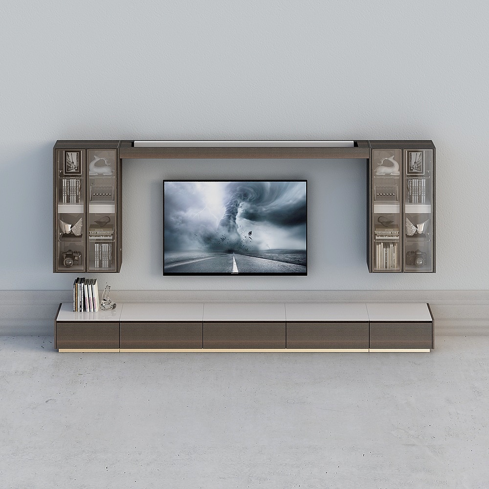 Modern Minimalist TV Wall 3D model