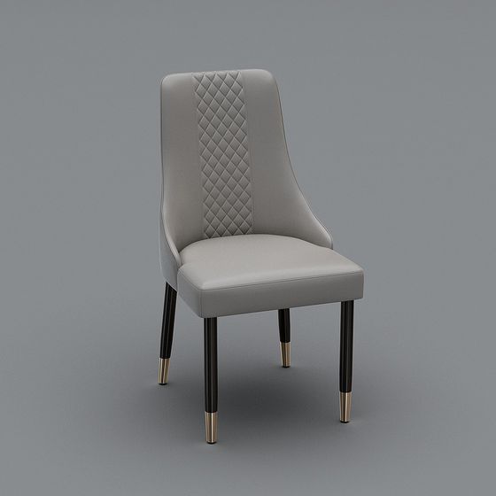 Elegant Leather and Metal Chair 3D model