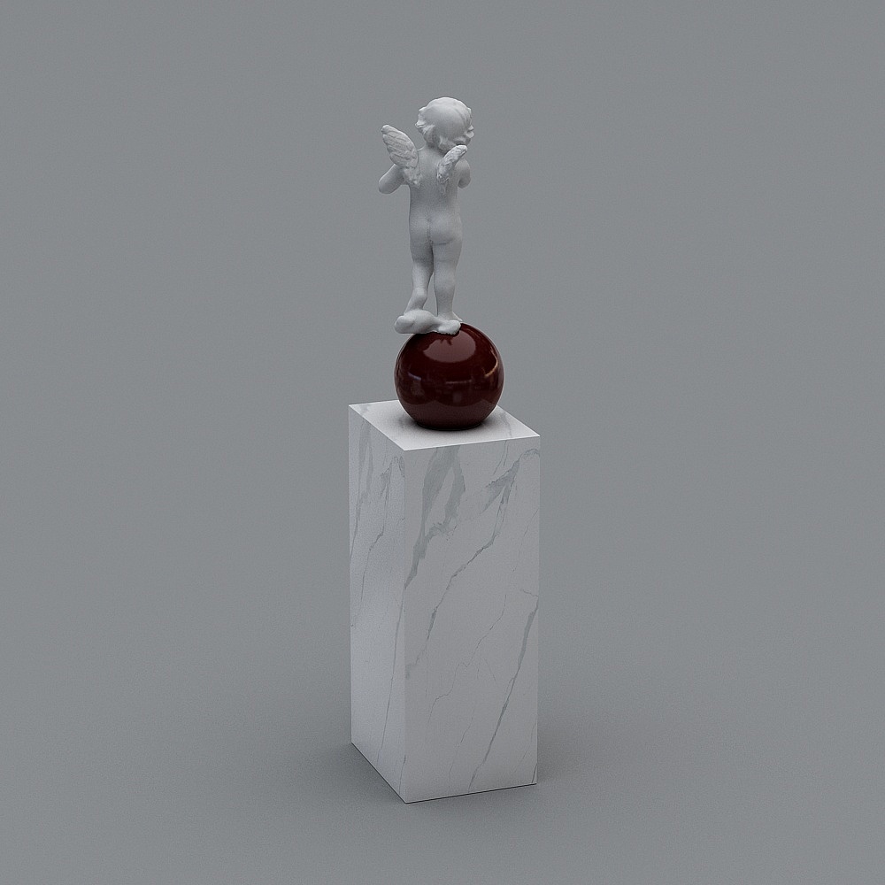 Elegant Angel Sculpture 3D model