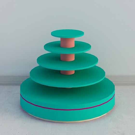 Vibrant Low-Poly Geometric 3D Model