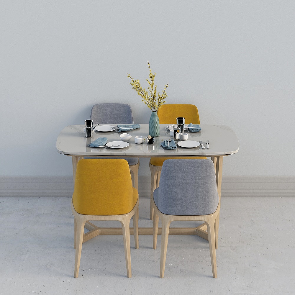 Scandinavian Dining Sets,Earth color+Gray