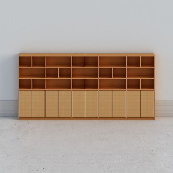 Elegant Low-Polygon Bookshelf 3D model