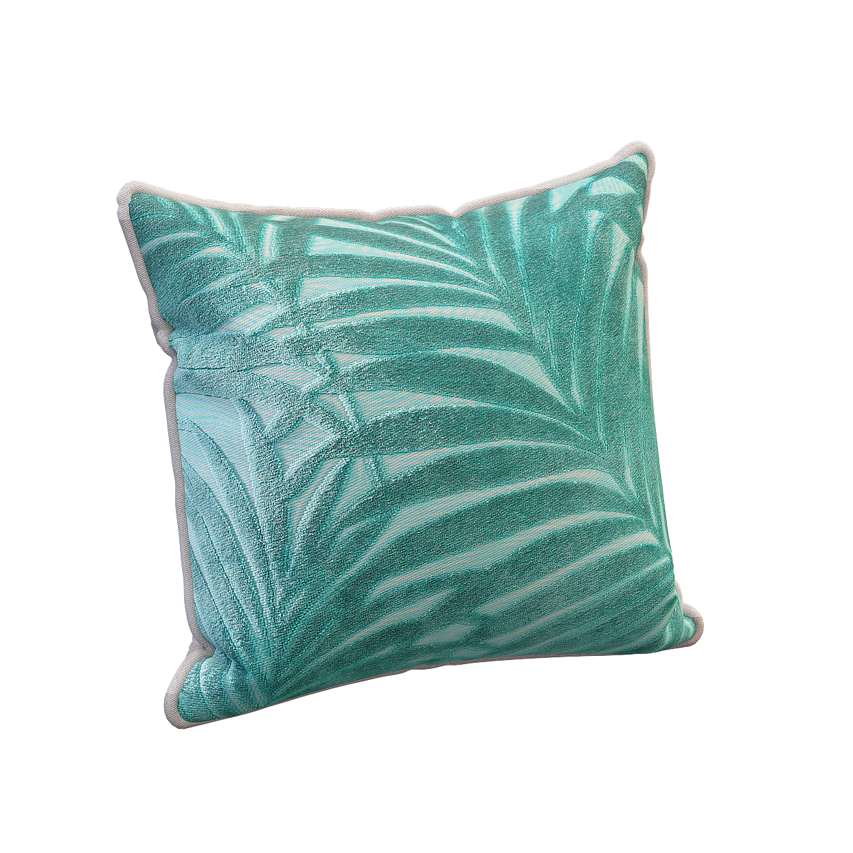 Tropical Inspired Low-Poly Pillow – Palm Leaf Texture