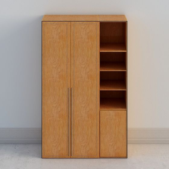 Stylish Wooden Storage Cabinet 3D model for Modern Interiors