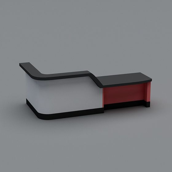 Elegant Reception Desk 3D model for Contemporary Offices