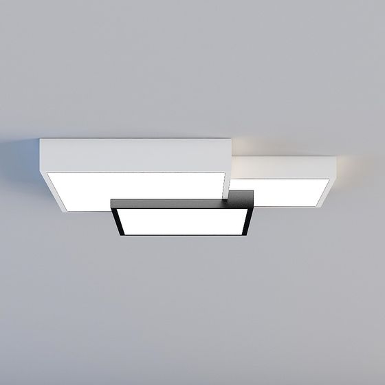 Modern Black Ceiling Light 3D Model