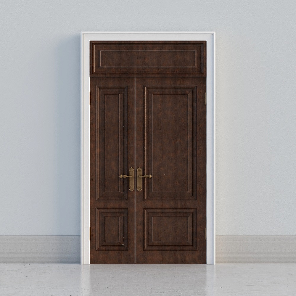 classic wooden brown double door