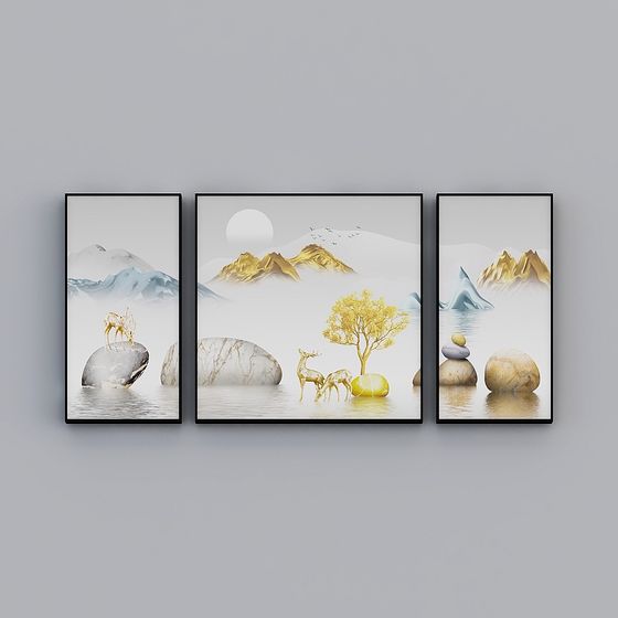 Lakeside Dawn 3D model with Low Poly Art Style