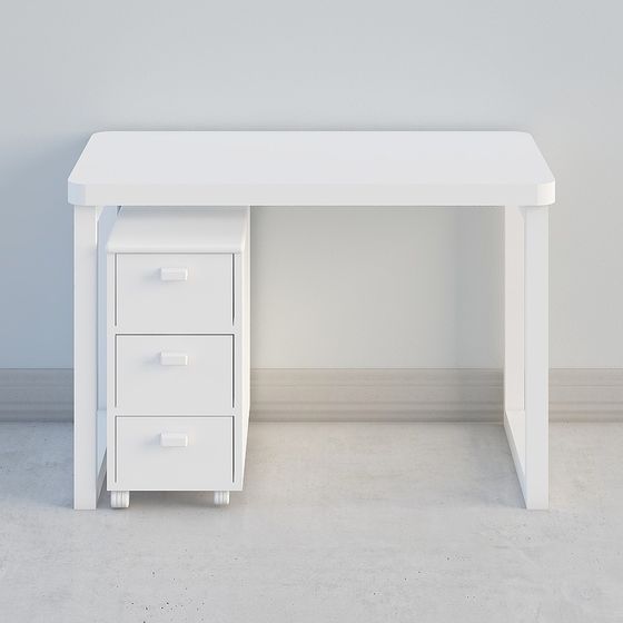 Gray Computer Table 2 3D Model