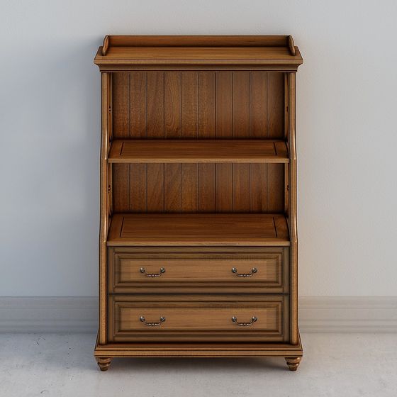 Elegant Vintage Bookshelf 3D Model for Creative Projects