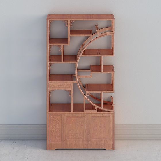 Oriental Art Bookshelf 3D model