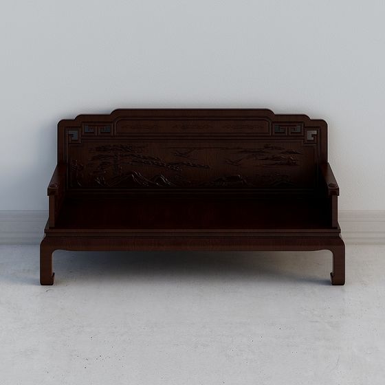 Oriental Vintage Sofa Chair 3D model for Creative Projects