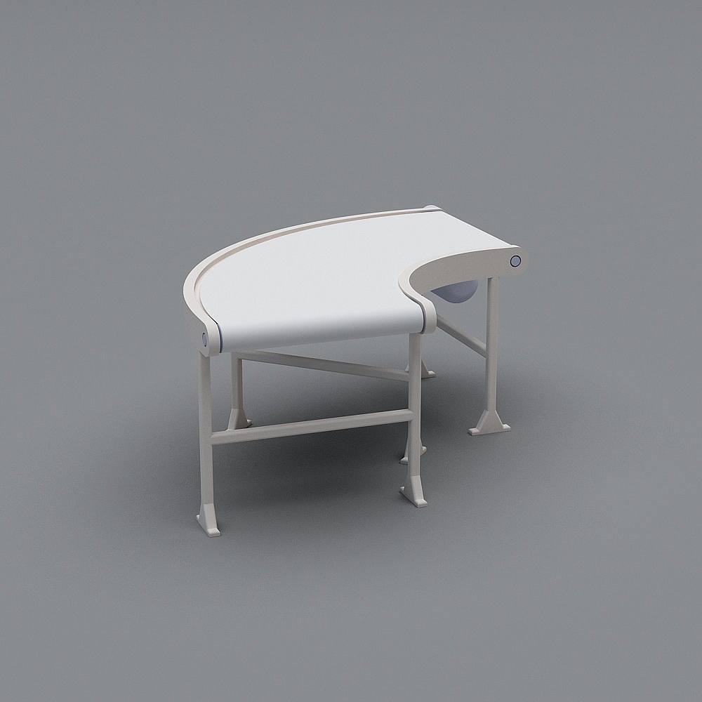 Curved Table and Chair Set 3D model