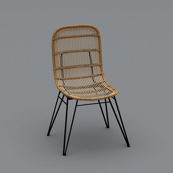 Stylish 3D Rattan Chair Model for Modern Design