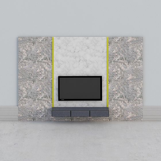 Stylish TV Cabinet 3D model for Contemporary Spaces