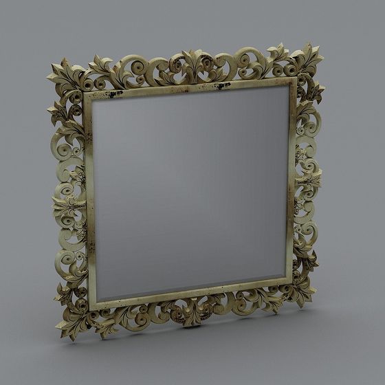 Vintage Frame 3D model with Intricate Floral Patterns