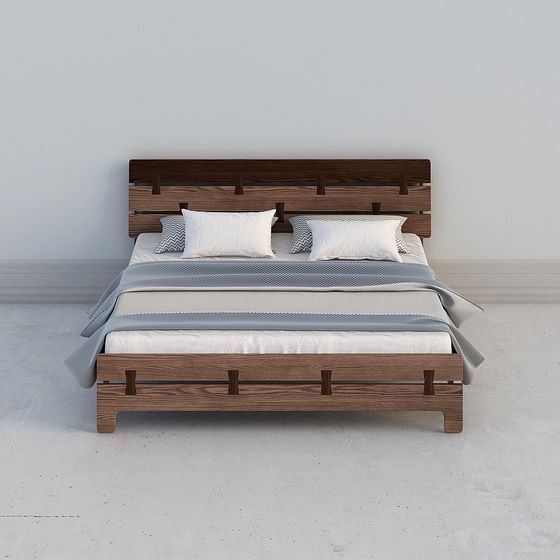 Modern Low-Poly Bed Frame 3D model