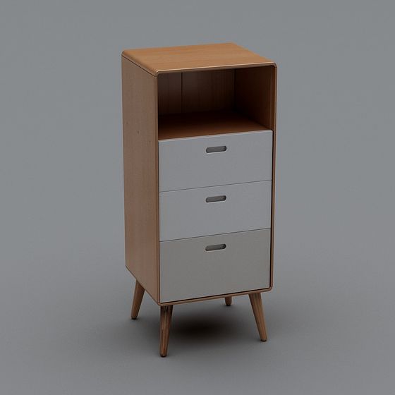 Mid-Century Modern Nightstand 3D model