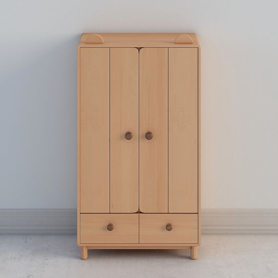 Stylish Low-Poly Wardrobe 3D model for Modern Interiors