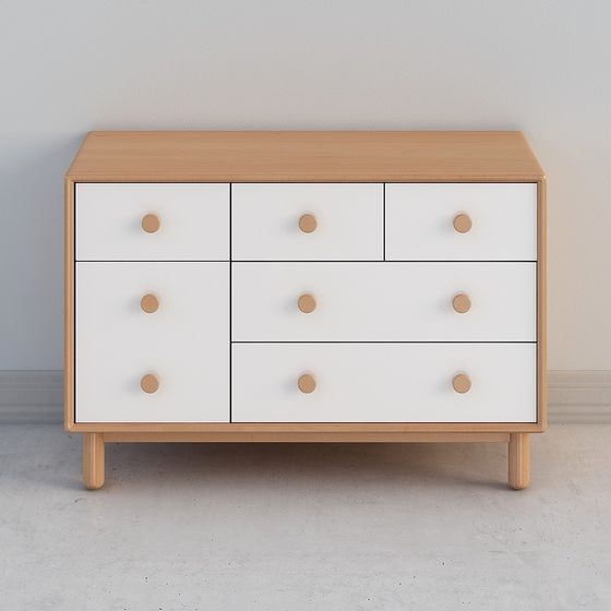 Nordic Style Storage Cabinet 3D model for Creative Spaces