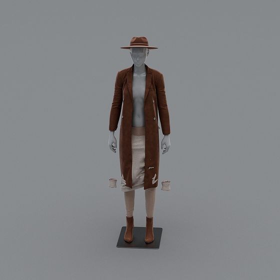 Retro Low-Poly Fashion Model 3D model