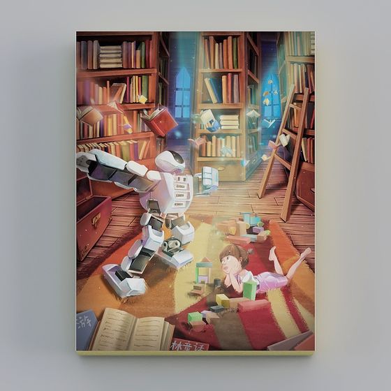 Robot xuống tranh trang trí 2