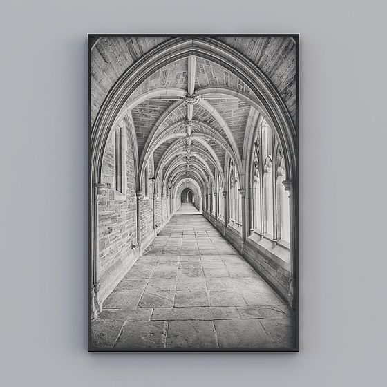 Medieval Castle Gallery Bridge 3D model