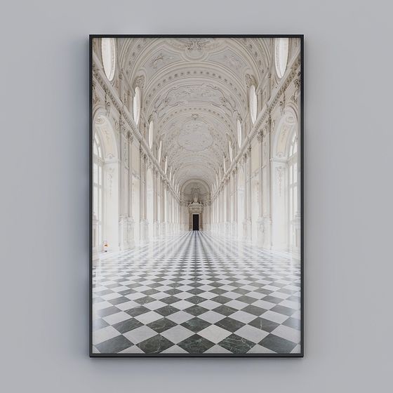 Elegant Royal Corridor 3D model for Creative Projects
