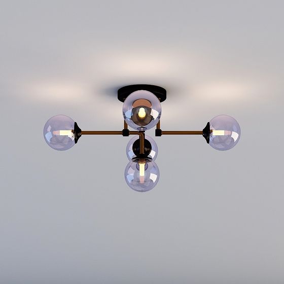 Elegant Low-Polygon Chandelier 3D model for Modern Spaces