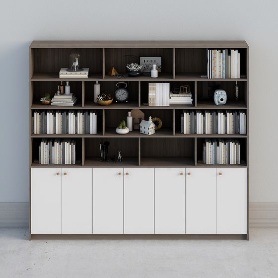 Chic Black Bookcase 3D Model