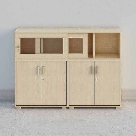 Elegant Wooden Storage Cabinet 3D model for Interiors
